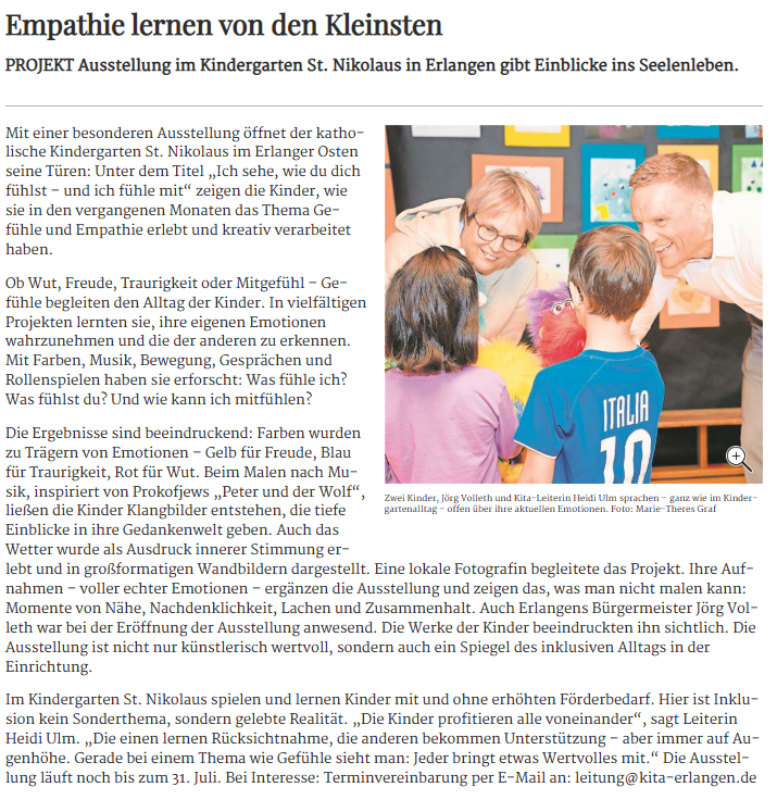 Zeitungsartikel aus den Erlanger Nachrichten