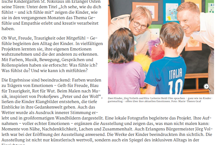 Zeitungsartikel aus den Erlanger Nachrichten