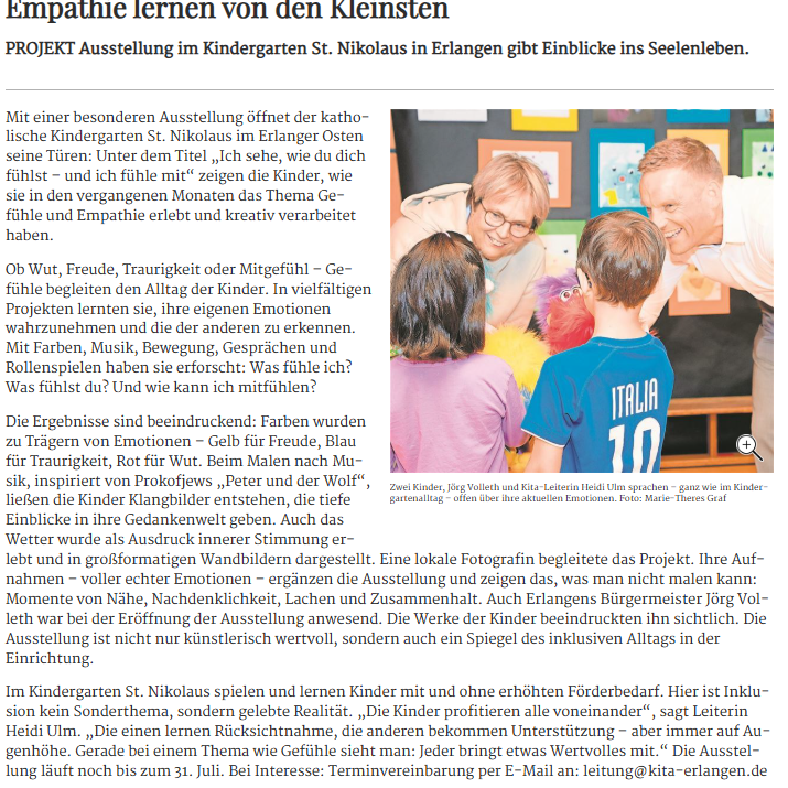 Zeitungsartikel aus den Erlanger Nachrichten
